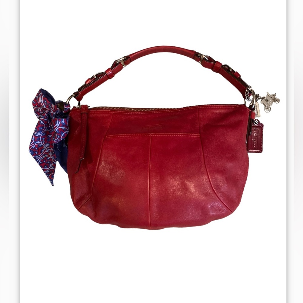 Vintage Coach 12683 EST. 1941 Red Hobo Purse. Beautiful Condition!🥰